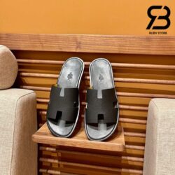 Dép Hermes Izmir Sandal Đen Noir Epsom Best Quality
