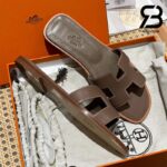Dép Hermes Oran Sandal Xám Etoupe Calfskin Best Quality