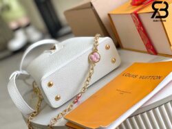 Túi LV Capucines Mini Màu Trắng Snow Monogram Chain Taurillon 27CM Best Quality