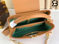 Túi LV Capucines MM Màu Nâu Hazelnut Mutilcolor Chain 31CM Best Quality