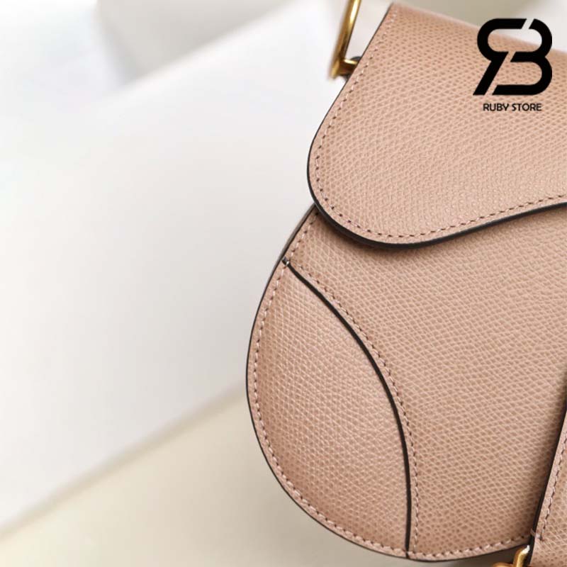 Túi Mini Dior Saddle Blush Grained Calfskin 19CM Best Quality