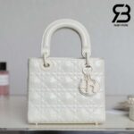 Túi Small Lady Dior Bag Màu Trắng Latte Diamond Cannage Calfskin 20CM Best Quality
