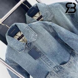 Áo LV Short-Sleeved Denim Workwear Shirt Best Quality