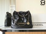 Túi Chanel 22 Medium Handbag Đen Logo Vàng Da Bê GHW 39CM Best Quality