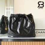 Túi Chanel 22 Medium Handbag Đen Logo Vàng Da Bê GHW 39CM Best Quality