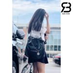 Túi Chanel 22 Medium Handbag Đen Logo Bạc Da Bê SHW 38CM Best Quality