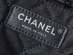 Túi Chanel 22 Medium Handbag Đen Logo Bạc Da Bê SHW 38CM Best Quality