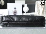 Túi Chanel 22 Medium Handbag Đen Logo Bạc Da Bê SHW 38CM Best Quality