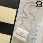 Túi Chanel 23 Diamond Pearl Top Handle Clutch With Chain Trắng Best Quality