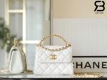 Túi Chanel 23 Diamond Pearl Top Handle Clutch With Chain Trắng Best Quality