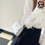 Túi Chanel 23 Diamond Pearl Top Handle Clutch With Chain Trắng Best Quality