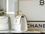 Túi Chanel 23 Diamond Pearl Top Handle Clutch With Chain Trắng Best Quality