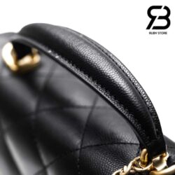 Túi Chanel 23B Flap Bag With Top Handle Màu Đen Caviar 21CM Best Quality