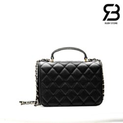 Túi Chanel 23B Flap Bag With Top Handle Màu Đen Caviar 21CM Best Quality