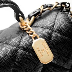 Túi Chanel 23B Flap Bag With Top Handle Màu Đen Caviar 21CM Best Quality