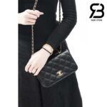 Túi Chanel 23B Mini Flap Bag With Top Handle Màu Đen Caviar 20CM Best Quality