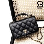 Túi Chanel 23B Mini Flap Bag With Top Handle Màu Đen Caviar 20CM Best Quality