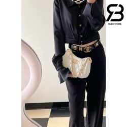 Túi Chanel 23K 19 Logo Hobo Bag Màu Trắng Calfskin 23CM Best Quality