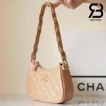 Túi Chanel 23K 19 Logo Mini Hobo Bag Màu Nude Beige Calfskin 20CM Best Quality