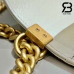 Túi Chanel Boy Medium Trắng Da Caviar GHW Best Quality