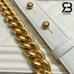 Túi Chanel Boy Medium Trắng Da Caviar GHW Best Quality