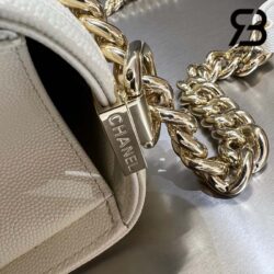 Túi Chanel Boy Medium Trắng Da Caviar LGHW Best Quality