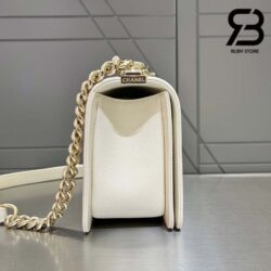 Túi Chanel Boy Medium Trắng Da Caviar LGHW Best Quality