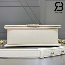 Túi Chanel Boy Medium Trắng Da Caviar LGHW Best Quality