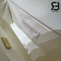 Túi Chanel Boy Medium Trắng Da Caviar LGHW Best Quality