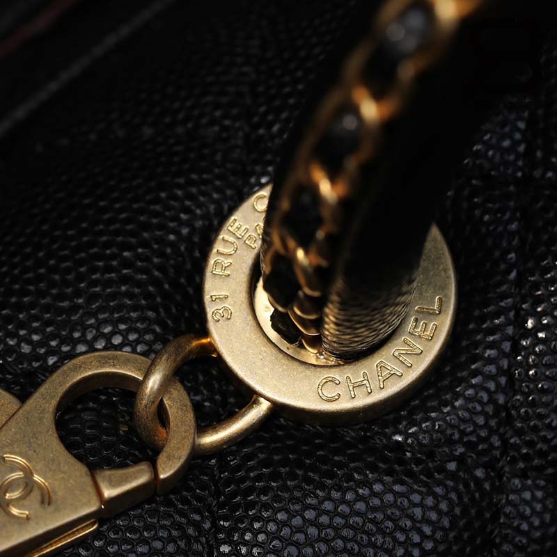 Túi Chanel Coco Handle Small Đen Da Caviar Chain Top Handle 24CM Best Quality