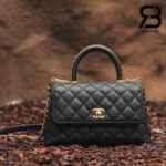 Túi Chanel Coco Handle Small Đen Da Caviar Chain Top Handle 24CM Best Quality