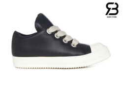 Giày Rick Owens Wmns Luxor Jumbo Lace Padded Low Black Milk Đen Trắng