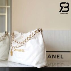 Túi Chanel 22 24C Shopping Bag Trắng Da Bê Bóng GHW 45CM Best Quality