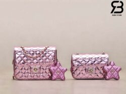 Túi Chanel 24C Mini Flap Bag With Star Coin Purse Màu Hồng Bóng 19CM Best Quality