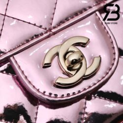 Túi Chanel 24C Mini Flap Bag With Star Coin Purse Màu Hồng Bóng 19CM Best Quality