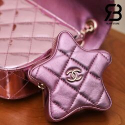 Túi Chanel 24C Mini Flap Bag With Star Coin Purse Màu Hồng Bóng 19CM Best Quality