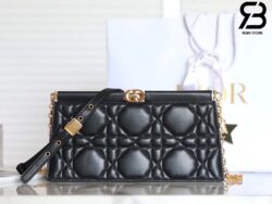 Túi Dior Caro Colle Noire Clutch With Đen Chain Calfskin Best Quality
