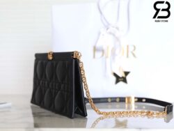 Túi Dior Caro Colle Noire Clutch With Đen Chain Calfskin Best Quality