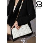 Túi Dior Caro Colle Noire Clutch With Trắng Latte Chain Calfskin Best Quality