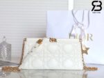 Túi Dior Caro Colle Noire Clutch With Trắng Latte Chain Calfskin Best Quality