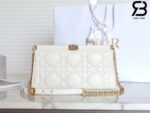 Túi Dior Caro Colle Noire Clutch With Trắng Latte Chain Calfskin Best Quality