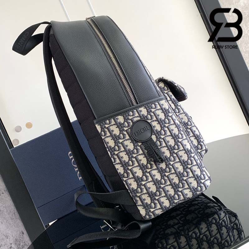 Balo Dior Explorer Backpack Màu Đen Kem Oblique 42CM Best Quality