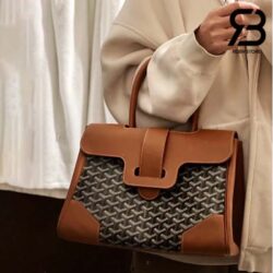 Túi Goyard Saigon Tote Bag Màu Đen Tan Canvas 34CM Best Quality
