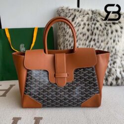 Túi Goyard Saigon Tote Bag Màu Đen Tan Canvas 34CM Best Quality