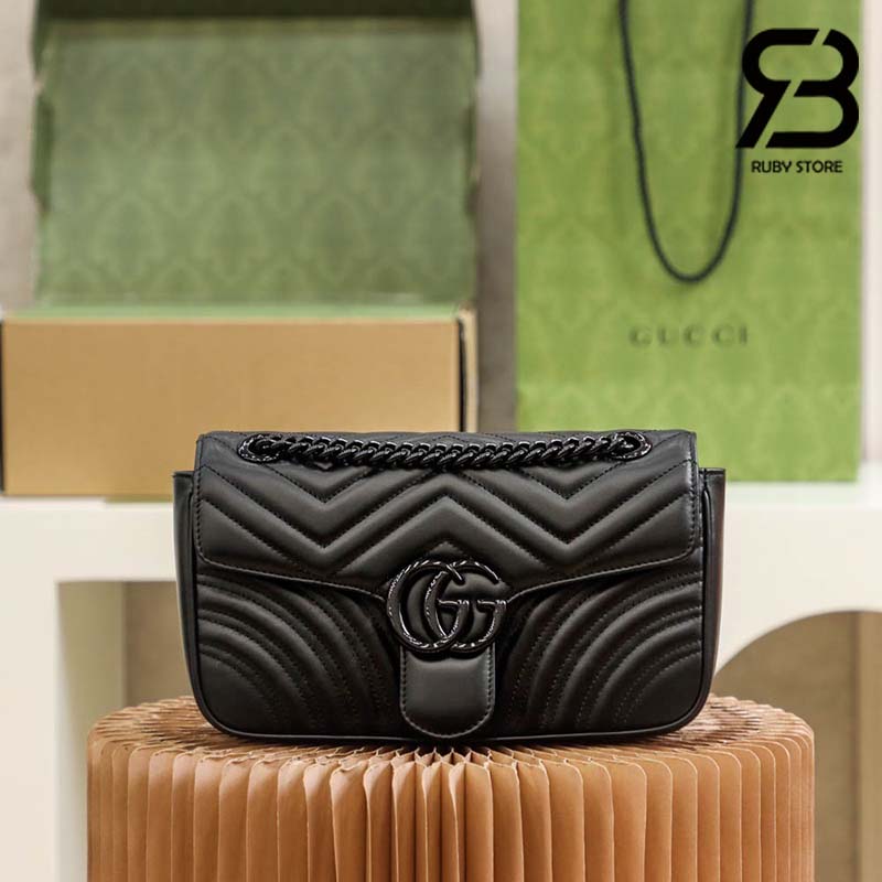 tui-gucci-gg-marmont-small-shoulder-bag-so-black-best-quality Túi Gucci GG Marmont Small Shoulder Bag Đen So 26CM Best Quality