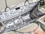 Túi Large Dior Book Tote Plan De Paris Embroidery Trắng Đen 42CM Best Quality