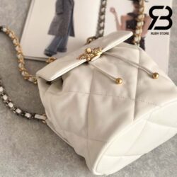 Ba Lô Chanel 19 Backpack Màu Trắng Lambskin Best Quality