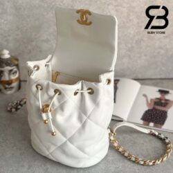 Ba Lô Chanel 19 Backpack Màu Trắng Lambskin Best Quality