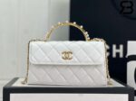 Túi Chanel 23B Flap Phone Holder With Chain Màu Trắng GHW 17CM Best Quality