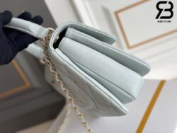 Túi Chanel 23S Trendy CC Small Flap Bag With Top Handle Màu Xanh Lambskin Best Quality